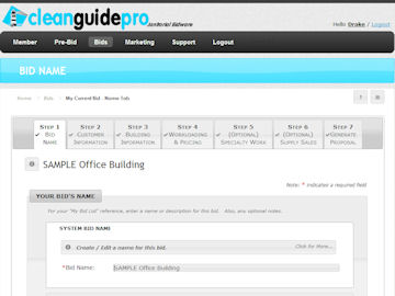 CleanlyRun Online Janitorial Bidding - Pricing Section